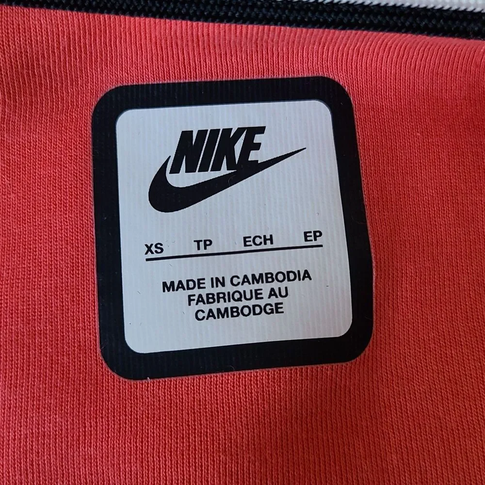 Nike Tech Fleece Hoodie Full Zip Coral Pink Black Youth XS Hooded Jacket EUC